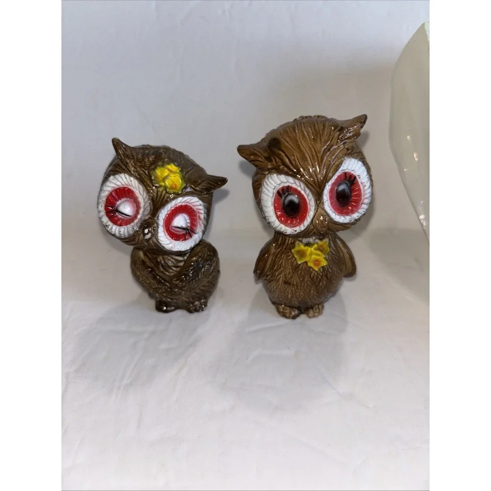 Vtg Angel Owl Salt & Pepper Shakers 3